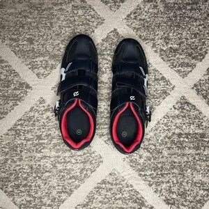 Peloton Black and Red Athletic Shoes with Velcro Closure